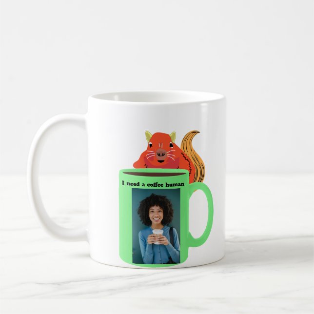 Taza De Café Ardilla traviesa #356 Café Humano (Izquierda)