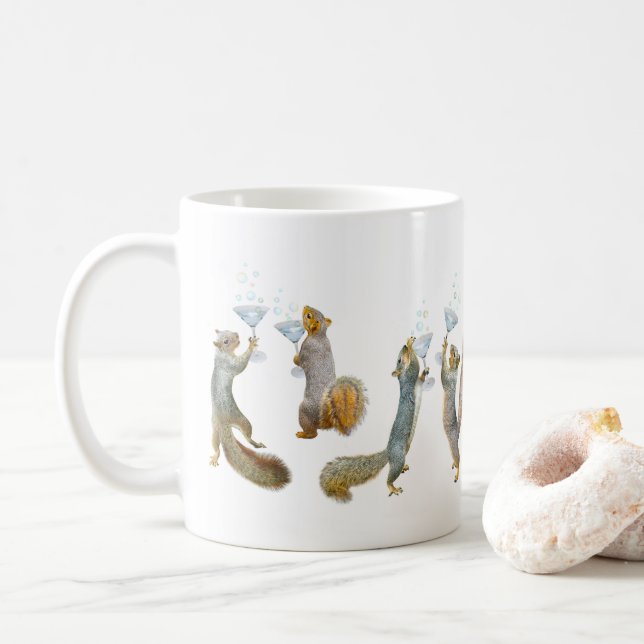 Taza De Café Ardillas con peluche de cócteles (Con donut)