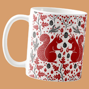 Taza De Café Ardillas rojas en el bosque