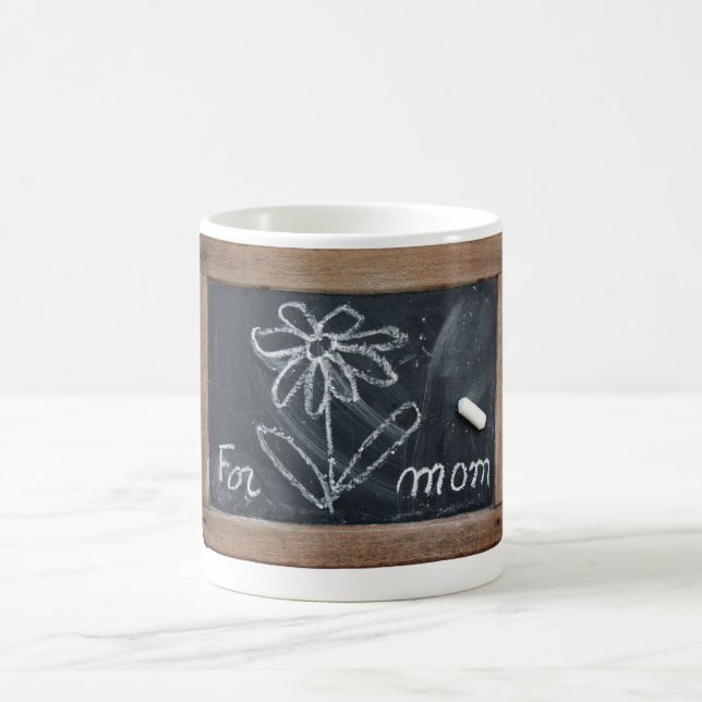 Taza De Café Ardoise 10 Flor para Mamá Blanca Mug (Centro)