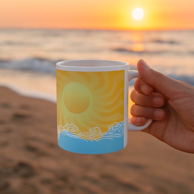 Taza De Café Arena Amarilla y Océano (Subido por el creador)