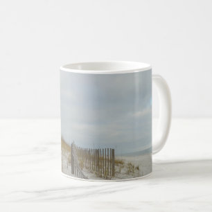 Taza De Café Arena de playa panorámica, avena marina y fotograf