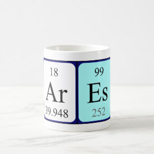 Taza De Café Ares periódica nombre de tabla mug