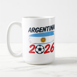 Taza De Café Argentina 2026 Soccer Fan Design Flag Colors