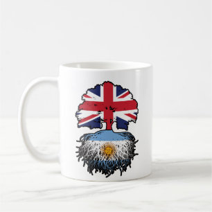 Taza De Café Argentina: Bandera de raíces de árboles británicos