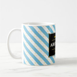 Taza De Café Argentina Football Fan Flag Colors Stripe Pattern 