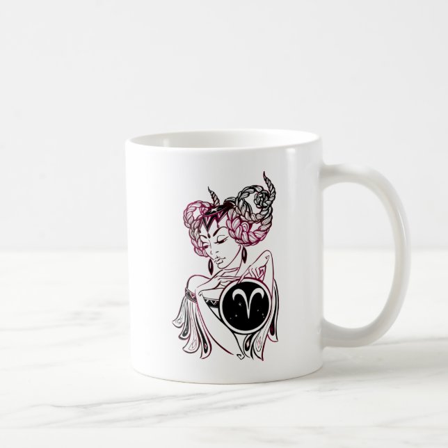 Taza De Café Aries Art Deco Dama (Derecha)