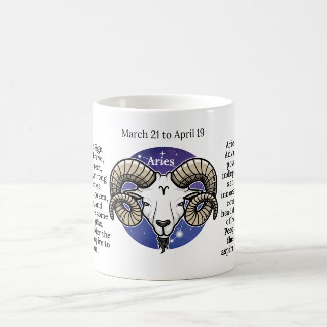 Taza De Café Aries Coffee Mug para los amantes del Zodiac (Centro)