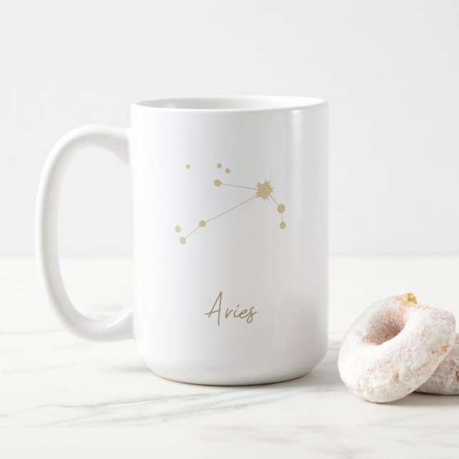Taza De Café Aries Constellation Zodiac (Con donut)
