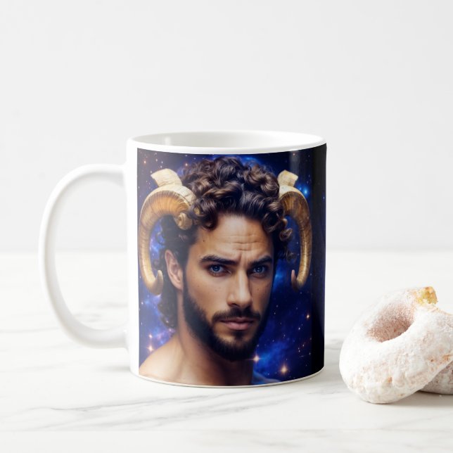 Taza De Café Aries Macho Astrológico Coffee Mug (Con donut)