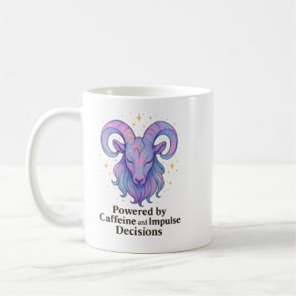 Taza De Café Aries Mug – Powered by Caffeine and Impulse Decisi