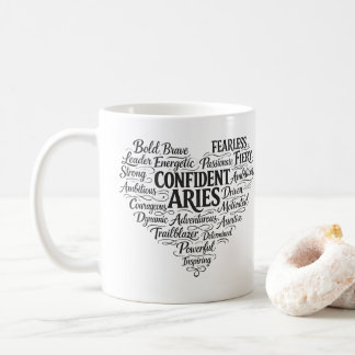Taza de café Aries | Nube de palabras del Zodíaco