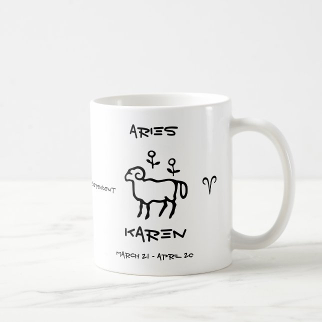 Taza De Café Aries Personalizado (Derecha)