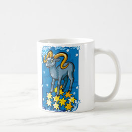 Taza De Café Aries ram en el cielo nocturno con estrellas