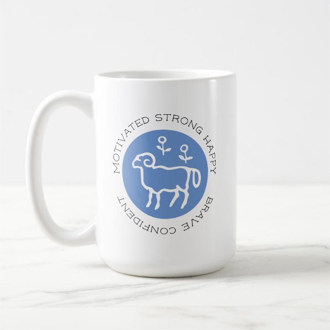 Taza De Café Aries Ram Logo Zodiac Star Sign Astrology Trait Co (Izquierda)