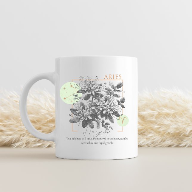 Taza De Café Aries zodiac cumpleaños (ARIES FLOWER BIRTH MONTH)