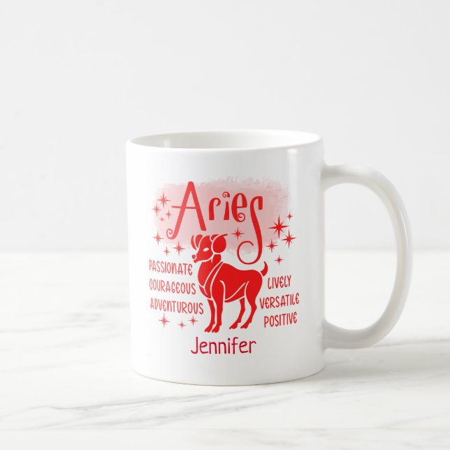 Taza De Café Aries Zodiac Horoscope (Derecha)