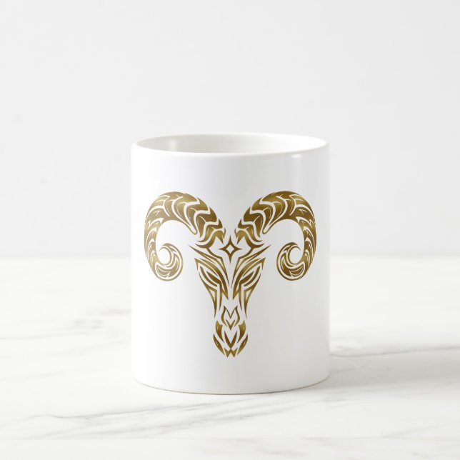 Taza De Café Aries Zodiac - Oro tribal (Centro)
