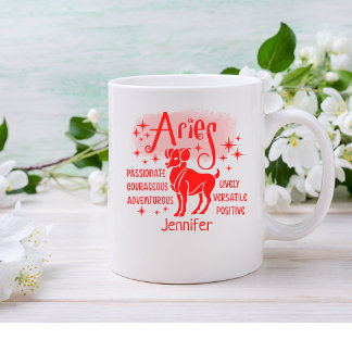 Taza De Café Aries Zodiac Rasgos Personalizados Horóscopo