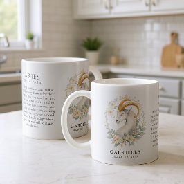 Taza De Café Aries Zodiac Sign Horoscope Personalized Gift