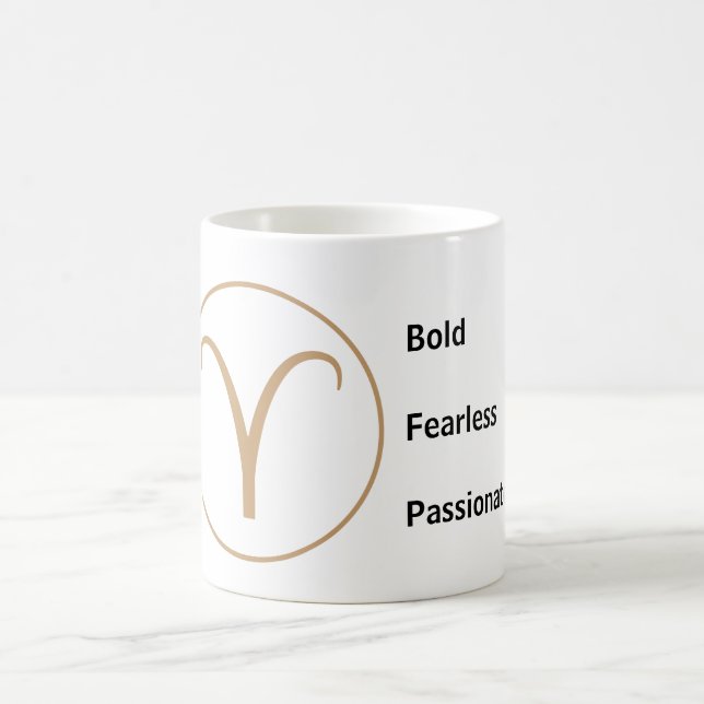 Taza De Café Aries Zodiac Traits Bold Fearless Passionate (Centro)
