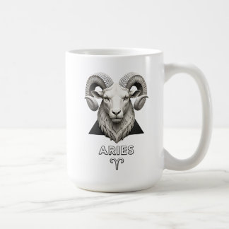 Taza De Café Aries Zodíaco Carnero Clásico Astrología Blanco Ne