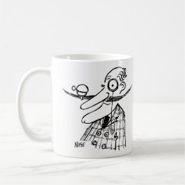 Taza De Café Aristócrata Con Mustache Y Campana De Mano. Divert
