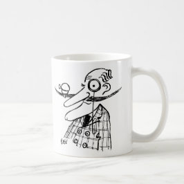 Taza De Café Aristócrata Con Mustache Y Campana De Mano. Divert