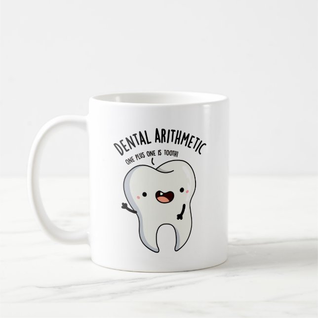 Taza De Café Aritmética dental divertida Pun dental (Izquierda)