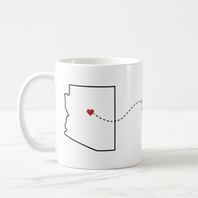 Taza De Café Arizona a Connecticut - Heart2Heart Coffee Mug (Izquierda)