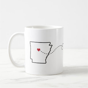 Taza De Café Arkansas a Tennessee - Heart2Heart Coffee Mug