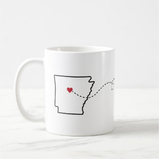 Taza De Café Arkansas a Texas - Heart2Heart Coffee Mug