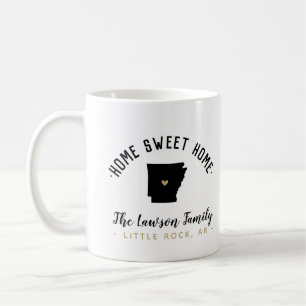 Taza De Café Arkansas Hogar Dulce Familia Monograma Mug