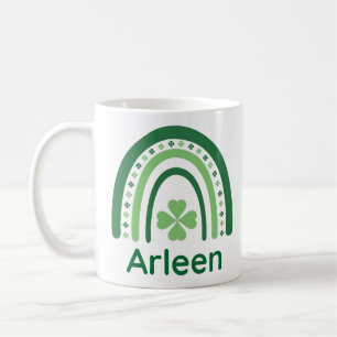 Taza De Café Arleen Name Clover Boho Rainbow