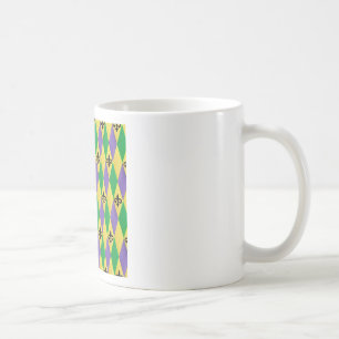 Taza De Café Arlequín de Mardi Gras Flor De Lis