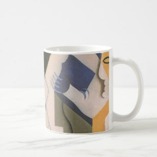 Taza De Café Arlequín en una mesa de Juan Gris, Cubismo vintage