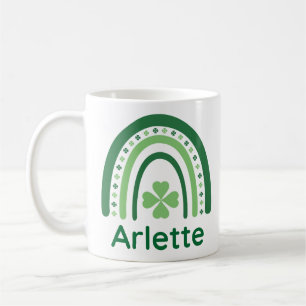 Taza De Café Arlette Nombre Clover Boho Arcoíris