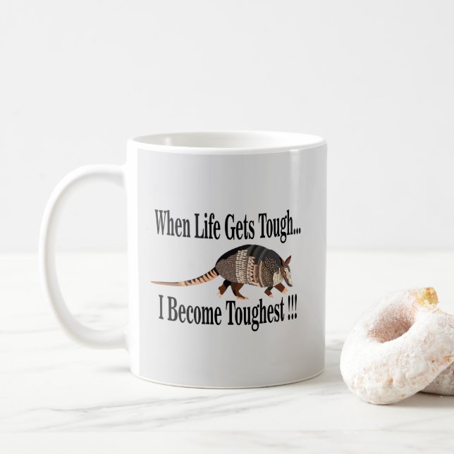 Taza De Café Armadillo Animal Inspirador (Con donut)