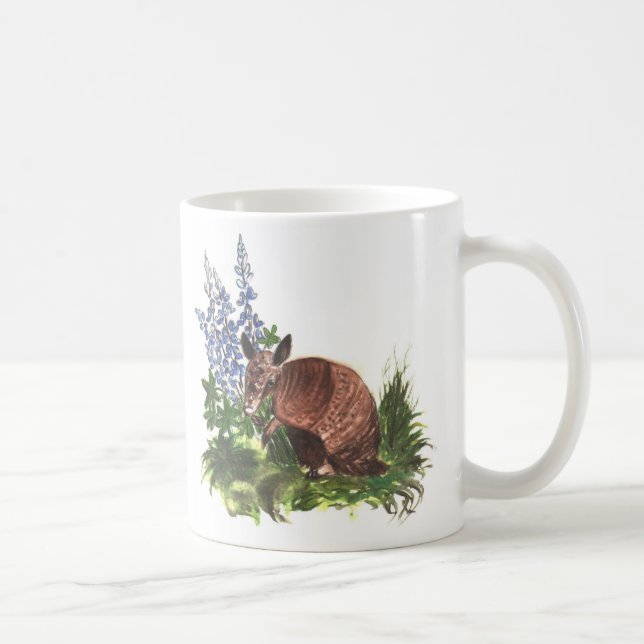 Taza De Café Armadillo con Bluebonnets (Derecha)