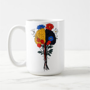 Taza De Café Armonía del Cerebro y Flores
