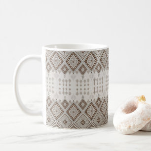 Taza De Café Armonía del Desierto Marrón Geométrico Tribal Marr