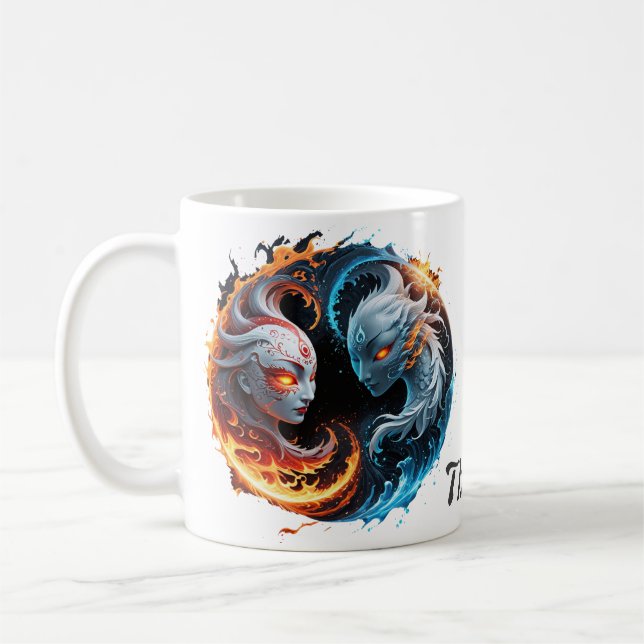 Taza De Café Armonía elemental, yin y yang de la naturaleza. (Izquierda)