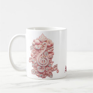 Taza De Café Armonía en rosa, un majestuoso y estilizado trinqu