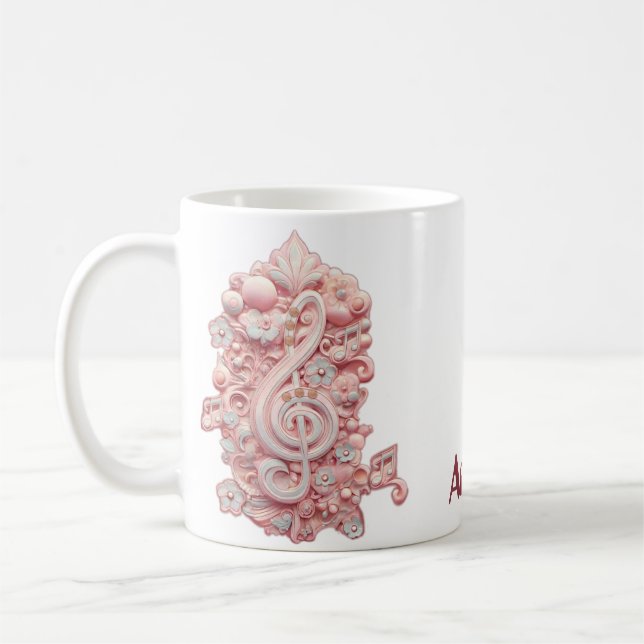 Taza De Café Armonía en rosa, un majestuoso y estilizado trinqu (Izquierda)