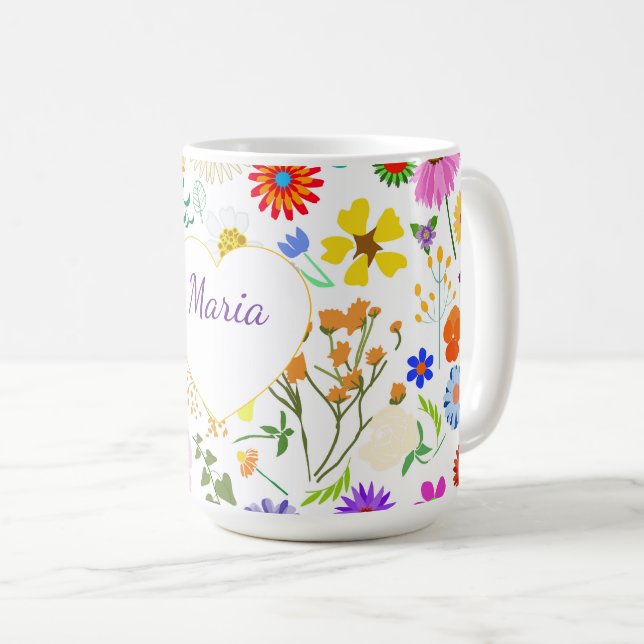 Taza De Café Armonía floral de primavera (Anverso derecho)