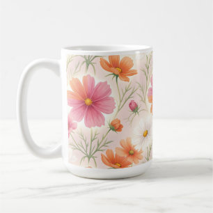 Taza De Café Armonía Pastel de Cosmos en Flor