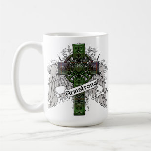 Taza De Café Armstrong,tartan,cross,clan,familia,celta,plaid,Sc