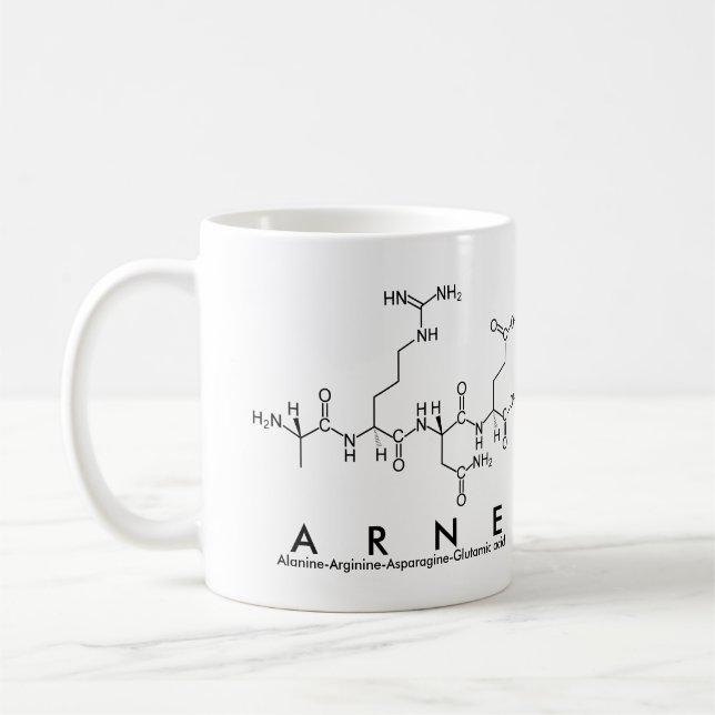Taza De Café Arne peptide name mug (Izquierda)