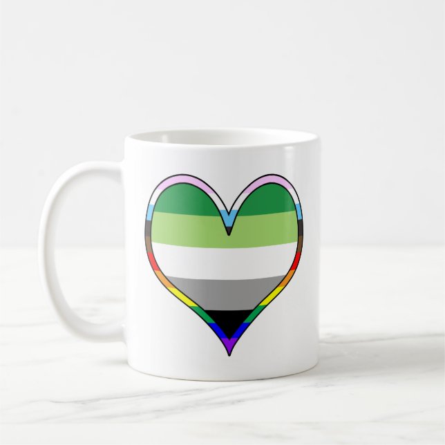 Taza De Café Aro Pride Heart Coffee Mug (Izquierda)