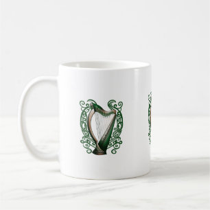 Taza De Café Arpa de Trébol Irlandés